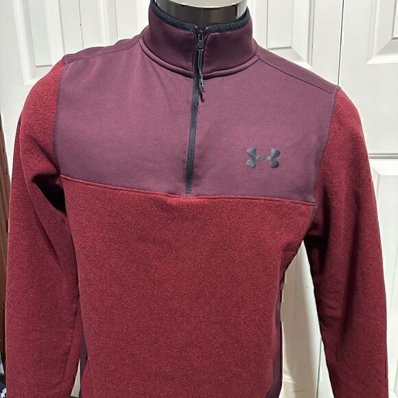 Under Armour Maroon Mens Medium Half ZIP Pullover - Picture 1 of 5